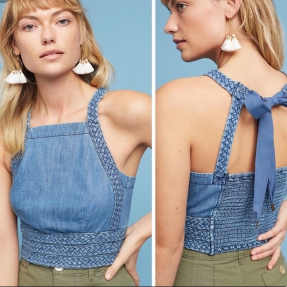 Anthropologie Maeve Braided Crop Top